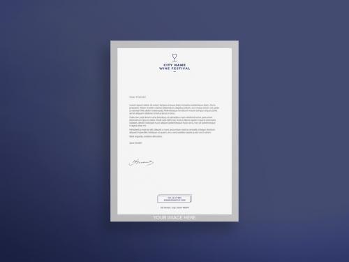 Adobe Stock - Letterhead Layout with Wine Glass Icon - 225372282