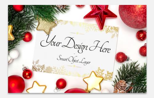 Adobe Stock - Holiday Card and Decorations Mockup - 228345237