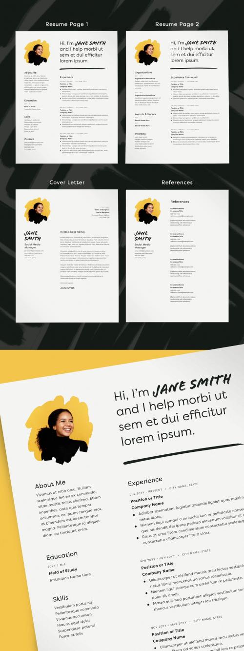 Adobe Stock - Resume Layout with Photo Placeholder - 229221541