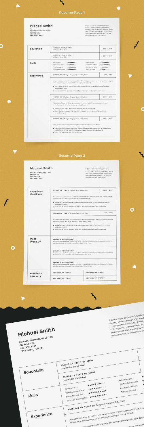 Adobe Stock - Resume Layout with Table Elements - 229222961