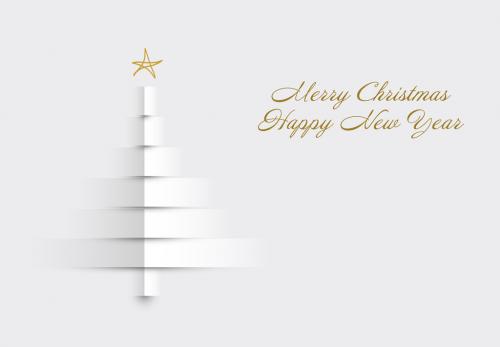 Adobe Stock - Christmas Banner Layout with Paper Tree Artwork - 229414019