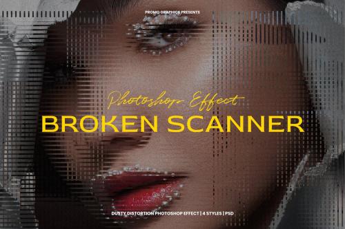 Broken Scanner - Dusty Distortion Photoshop Effect