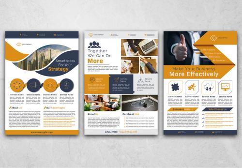 Adobe Stock - 3 Business Flyer Layouts - 229619616