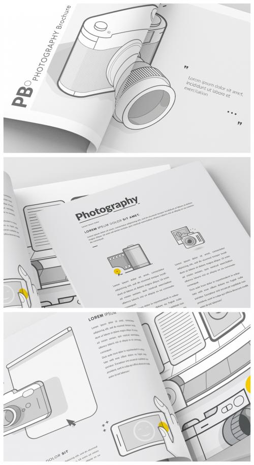 Adobe Stock - Square Brochure Layout with Photography Illustrations - 229624230