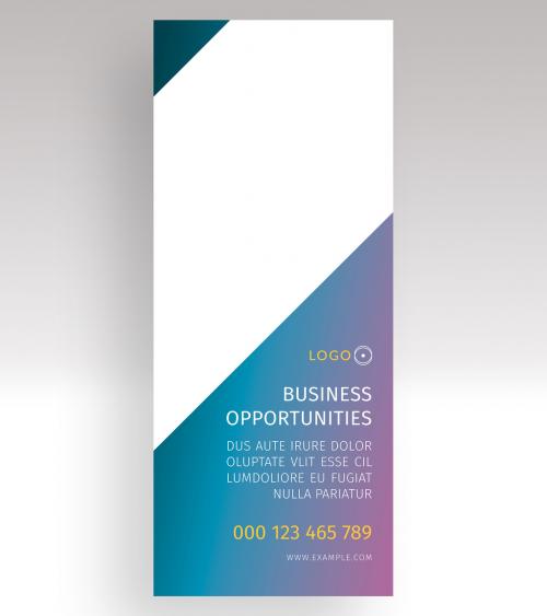Adobe Stock - Vertical Banner Advertisement Layout with Purple Gradient - 229966194