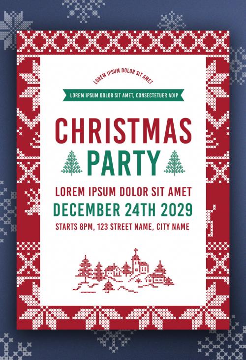 Adobe Stock - Christmas Party Poster Layout - 229987056
