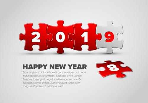 Adobe Stock - New Year Card Layout - 230467099