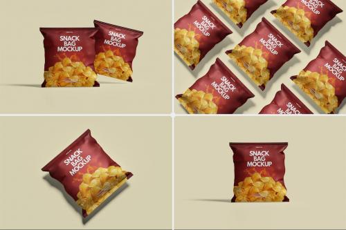 Snack Pouch Packaging Mockup WV8JHT5