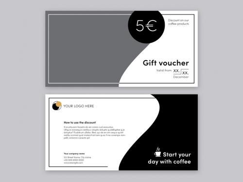 Adobe Stock - Coffee Gift Voucher Layout - 231016866