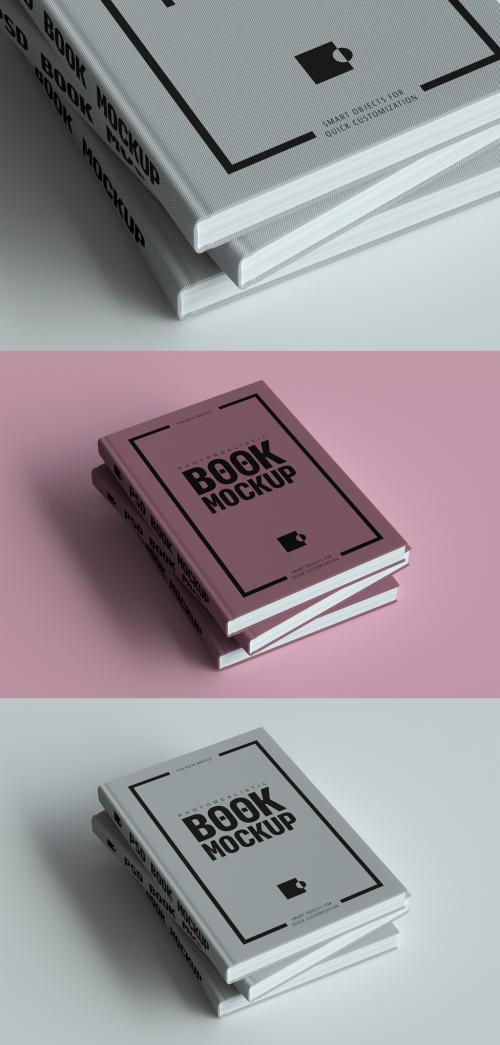 Adobe Stock - Stack of Three Hardcover Books Mock-Up - 231035546