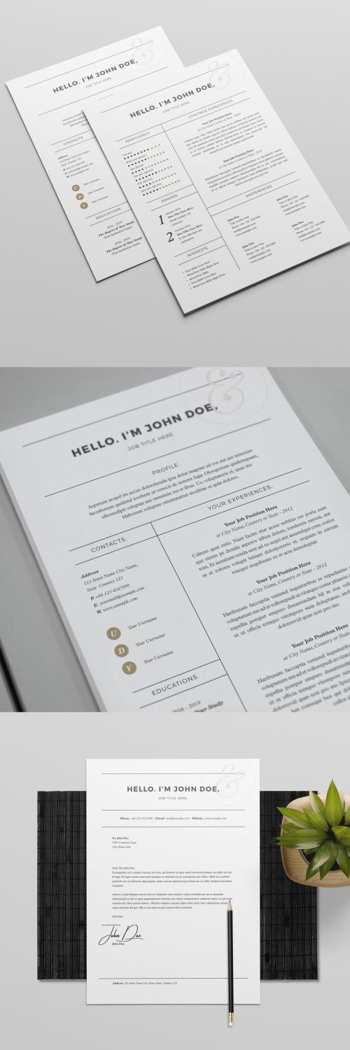 Adobe Stock - Resume Layout with Tan Accents - 231974485