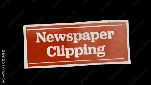 Adobe Stock - Newspaper Clipping Title - 232190957
