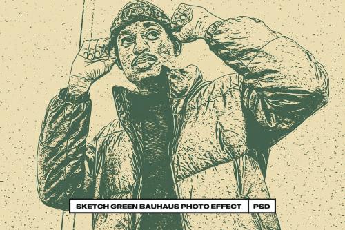 Sketch Green Bauhaus Photo Effect
