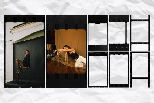 8 Retro Black Film Frames Instagram Overlays