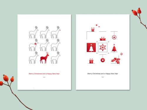 Adobe Stock - Illustrated Christmas Cards Set - 235938091