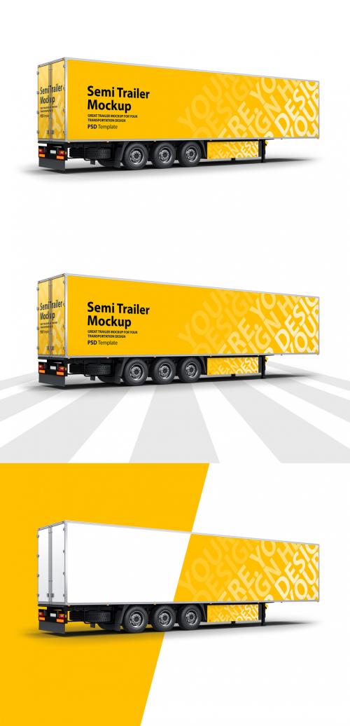 Adobe Stock - Semi Truck Trailer Mockup - 236189389