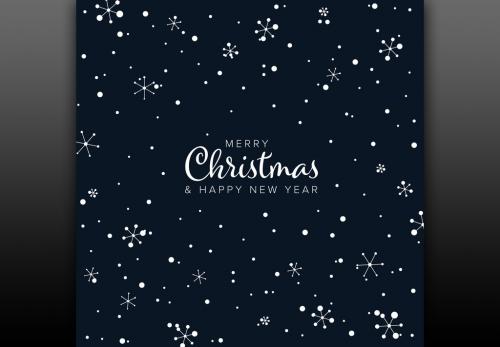 Adobe Stock - Christmas Card Layout with Snowflakes - 236340160
