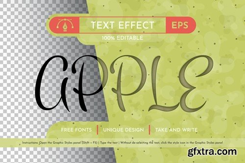 Embossed Apple - Editable Text Effect, Font Style 7MDUB7B