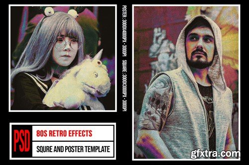 Square & Poster - 80s Retro Effects JE7Z89M