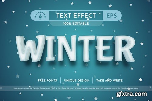 Winter - Editable Text Effect, Font Style UGS354Z