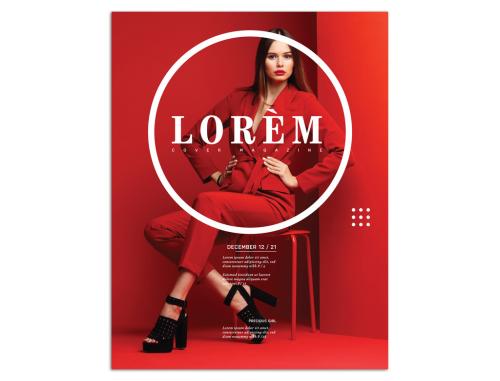 Adobe Stock - Fashion Magazine Cover Layout with Photo Placeholder - 238444192