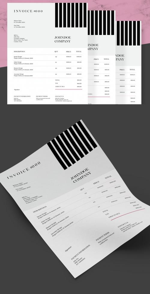 Adobe Stock - Invoice Layout with Black Bar Element - 238961865