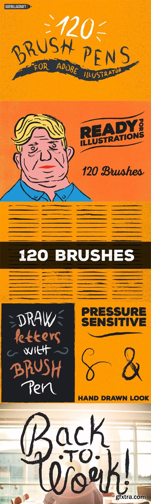 120 Brush Pens for Illustrator [Re-Up]