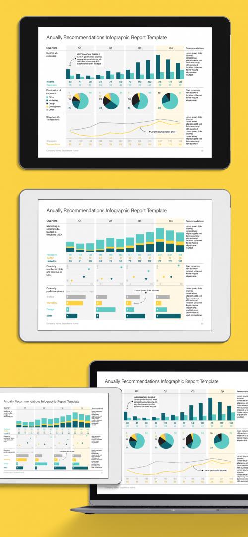 Adobe Stock - Annual Report Recommendations Infographic Layout - 239906600