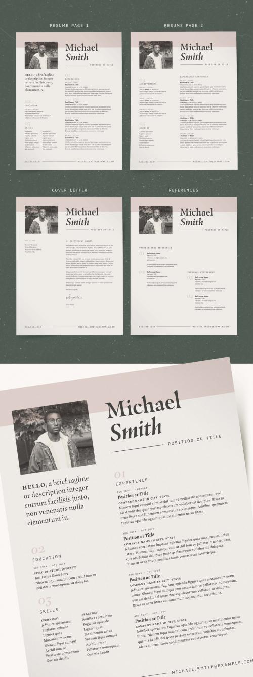 Adobe Stock - Resume Layout with Photo Placeholder - 240659214