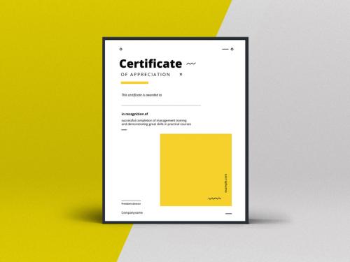 Adobe Stock - Award Certificate Layout with Yellow Accents - 241622981