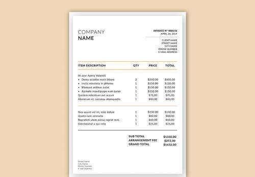 Adobe Stock - Business Invoice Layout - 241767110