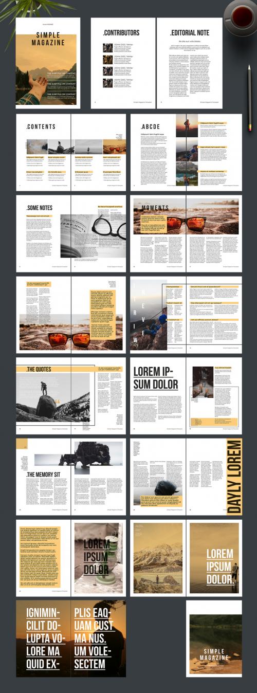 Adobe Stock - Magazine Layout with Tan Accents - 242172436