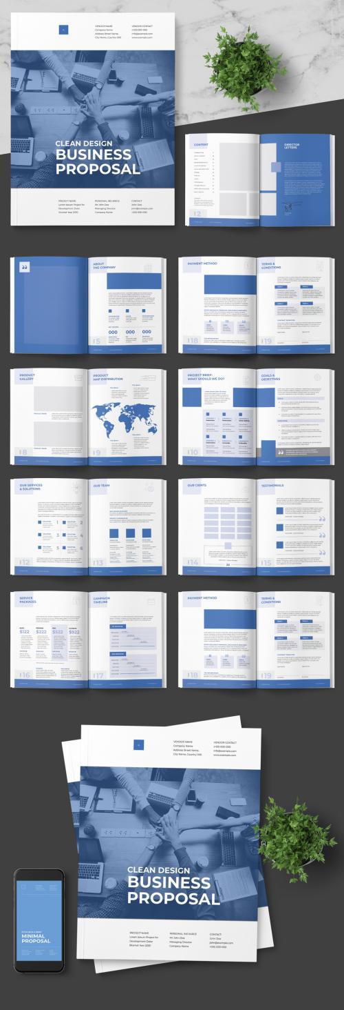 Adobe Stock - Business Proposal Layout with Blue Accents - 242506866