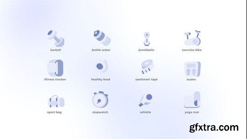 Videohive Fitness - Flat Icons 49203140