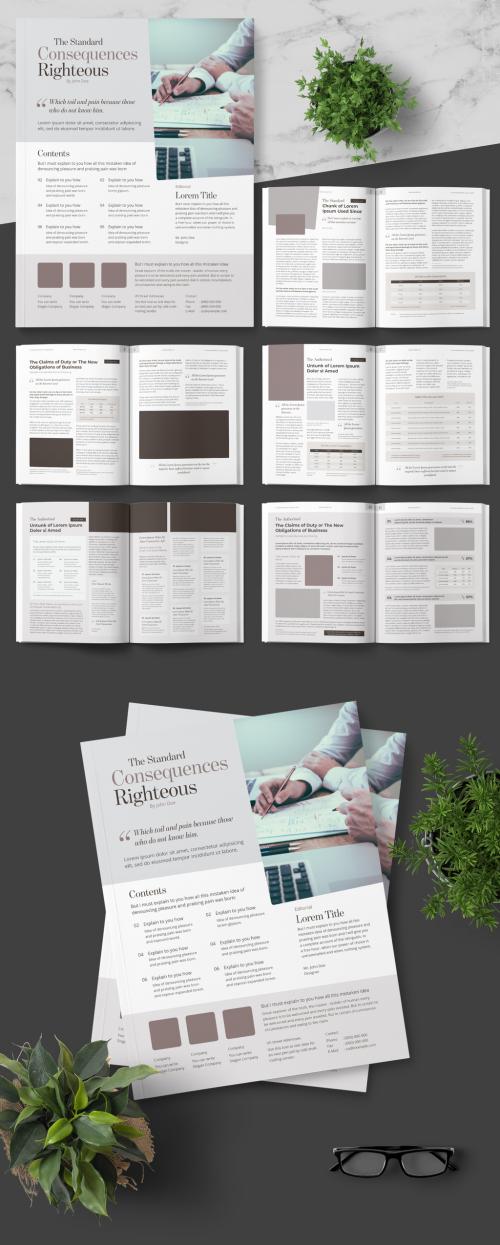 Adobe Stock - Business Newsletter Layout with Tan Accents - 242748190