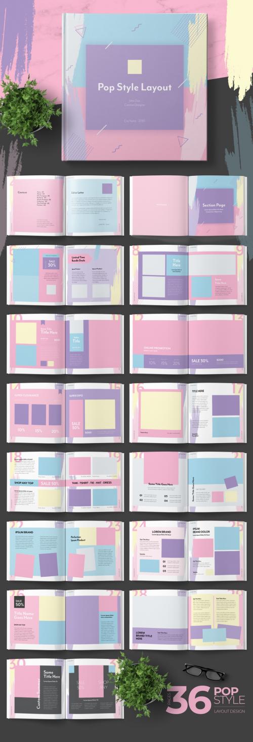 Adobe Stock - Pop Style Catalog Layout with Pastel Accents - 242748234