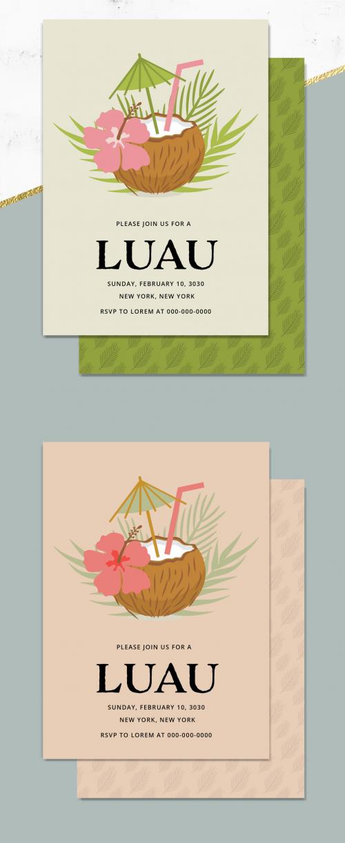 Adobe Stock - Tropical Luau Party Invitation Layout - 242748288