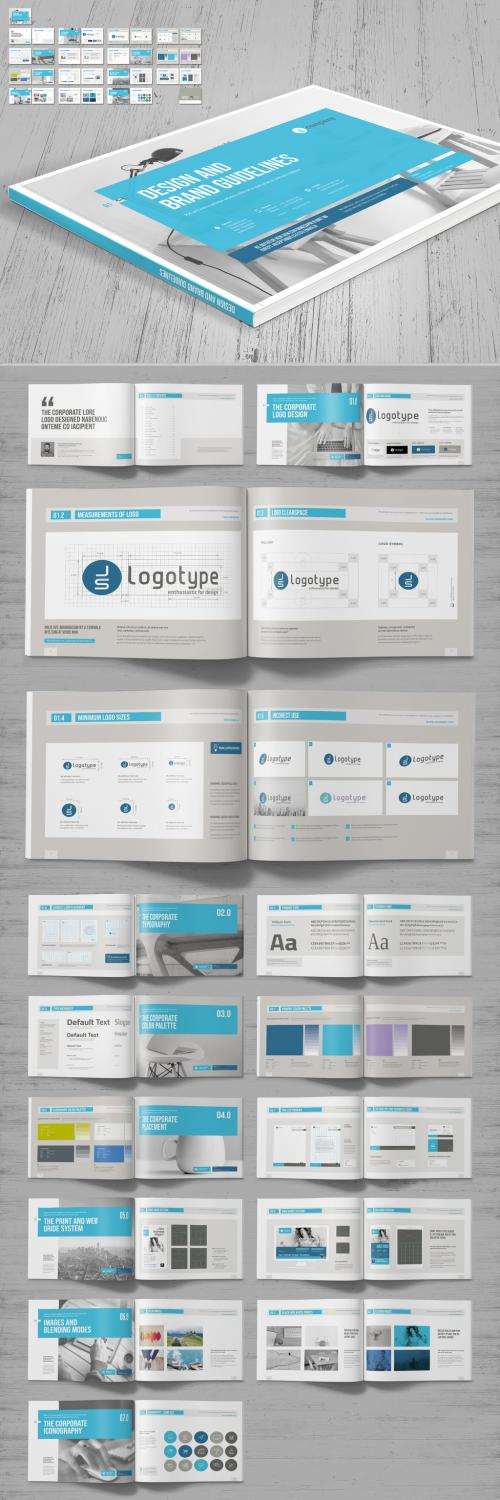 Adobe Stock - Brand Manual Layout with Blue Accents - 243531188