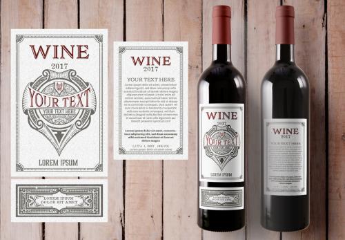 Adobe Stock - Vintage Wine Label Layout - 243546380