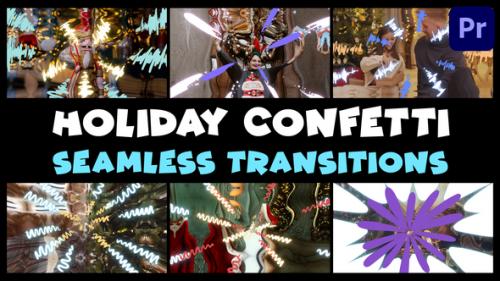 Videohive - Holiday Confetti Seamless Transitions | Premiere Pro MOGRT - 48998425