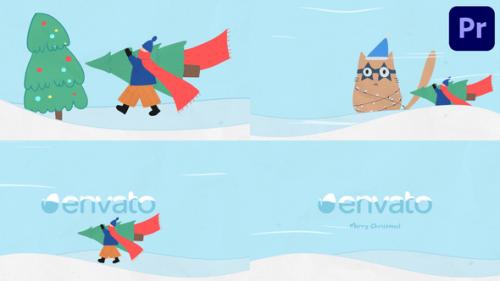 Videohive - Cartoon Christmas Logo | Premiere Pro MOGRT - 48998751
