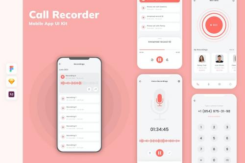 Voice & Audio Recorder Mobile App UI Kit BUYNF3K