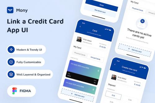 Mony - Link a Credit Card App UI T35LVX8