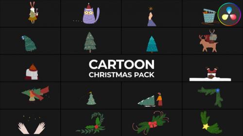 Videohive - Cartoon Christmas Animations for DaVinci Resolve - 48999718