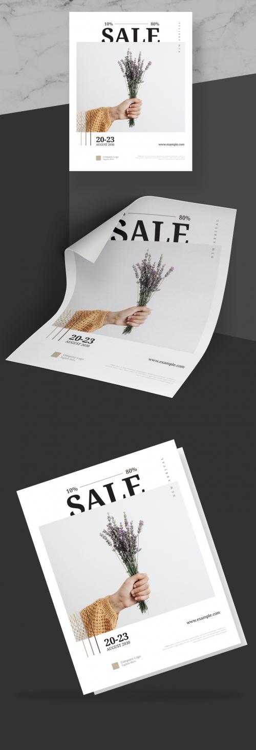 Adobe Stock - Fashion Store Sale Flyer Layout with Line Elements - 244813597