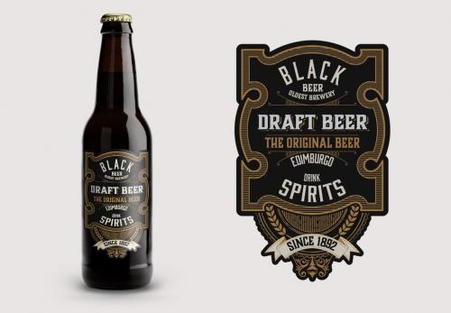 Adobe Stock - Vintage-Style Beer Label Layout - 244991418