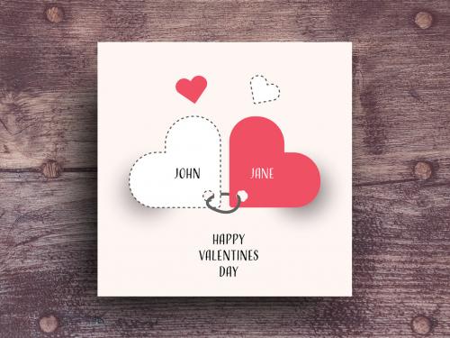 Adobe Stock - Valentine's Day Card with Red Accents - 246030501