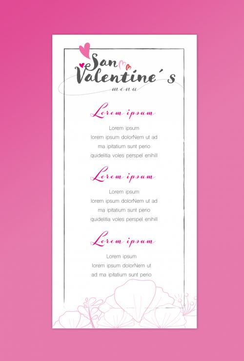 Adobe Stock - Valentine's Day Restaurant Menu Layout - 246501845