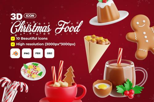 Christmas Food - 3D Icon Set
