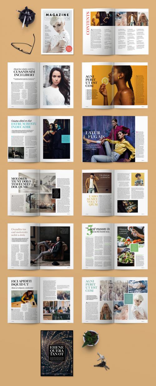 Adobe Stock - Magazine Layout with Colorful Accents - 246890285